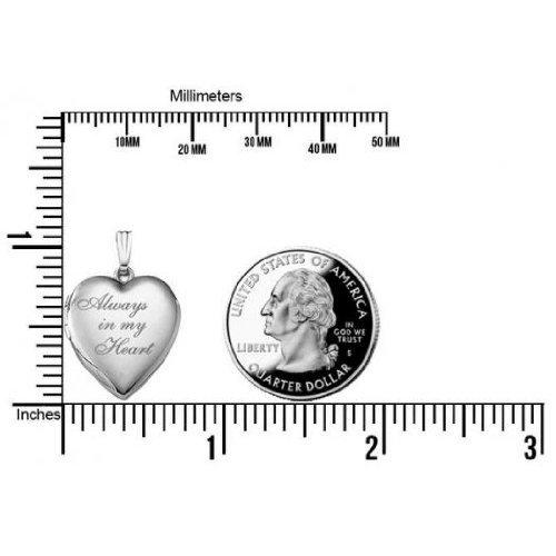 PicturesOnGold.com Forever in My Heart Locket Necklace Pendant in Sterling Silver Includes 18 inch Chain 2//3 Inch X 2//3 Inch